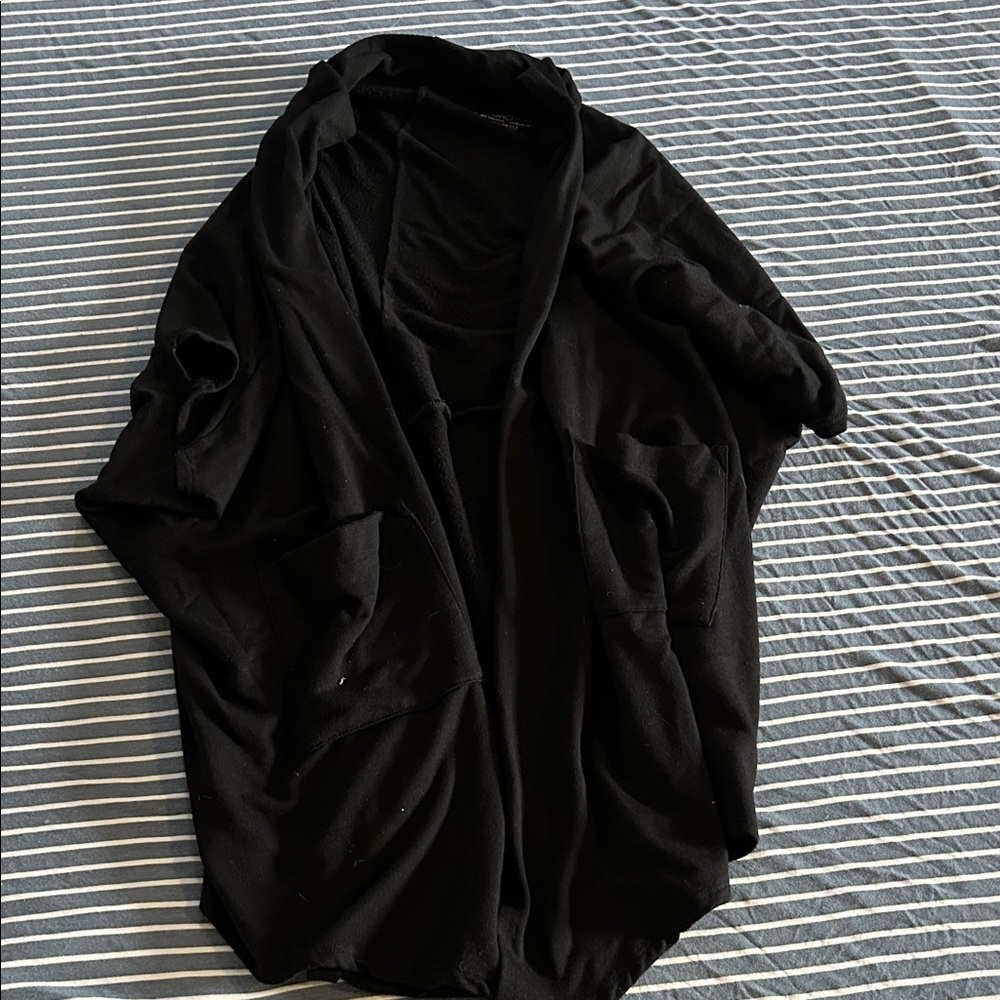 Beyond Yoga Black Open-Front Cozy Cardigan Sweater